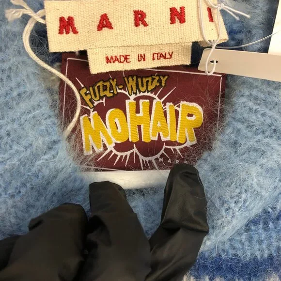 Marni Blue & White Striped Mohair-Blend Sweater Size 38 With Original tag - Picture 7 of 15